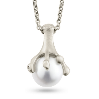 Billede af Vedhæng, grabber med dråber, sv. perle 7-7½ mm. 925s