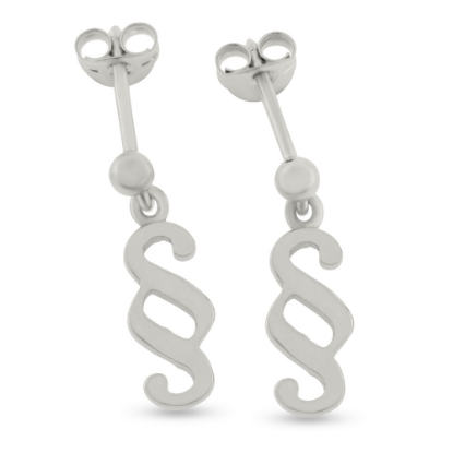 Billede af Ørestik hængere paragraftegn sølv 925s