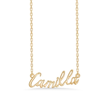 Billede af Studio Z "Name Tag - CAMILLA" halskæde forgyldt sølv (40-45 cm)