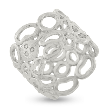 Billede af Ring huller bobler, br. 15,8 mm. 925s.