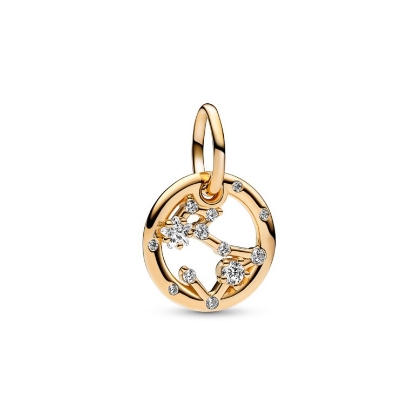 Billede af Pandora Zodiac Pisces charm forgyldt metalblanding m. cz (Fisk)