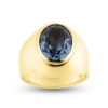 Billede af Ring m. oval syn. sten luk. bund 8 kt...