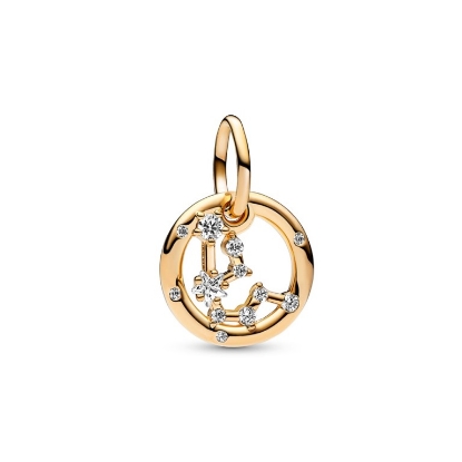 Billede af Pandora Zodiac Aquarius charm forgyldt metalblanding m. cz (Vandmand)