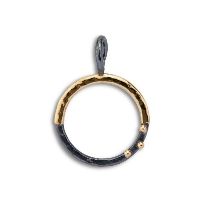 Billede af By Birdie Victoria Buds vedhæng sort rhodineret sølv m. 14 kt.