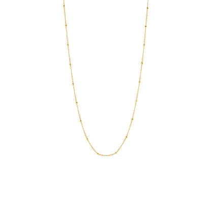 Billede af Susanne Friis Bjørner Halskæde sølv forgyldt mini panser med kugler 42-45cm