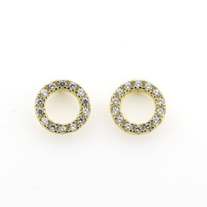 Billede af Classic by Pind ørestikker cirkel 8mm  sølv forgyldt m syn.zir
