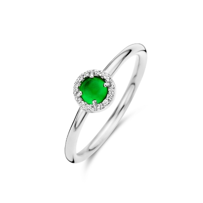 Billede af Spirit Icons Euphoria Green ring sølv m. krystal + cz (str. 48-60)