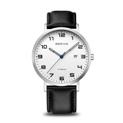 Billede af Bering herreur Titanium kalvelæderrem 40mm safirglas 5ATM