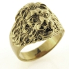Billede af Herrering med løvehoved (massiv lukket i bund) 8 kt. 