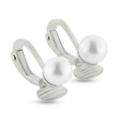 Billede af Øreclips fv. kulturperle 2* 5,5-6,0 mm. 925s. (tynd model)