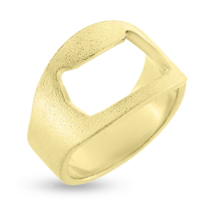 Billede af Herrering "oplukker" kapselåbner, massiv 8 kt. guld OBS ! Vil få mærker hvis den bliver brugt til oplukker !