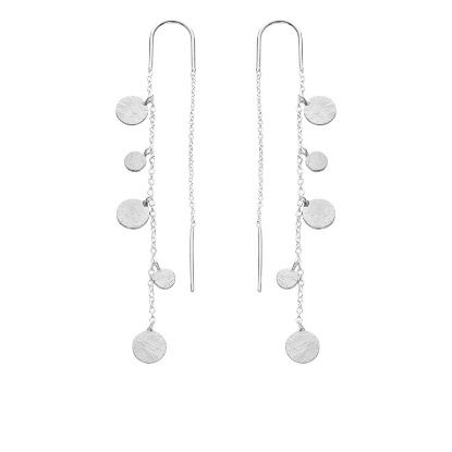 Billede af Susanne Friis Bjørner Ørekæde sølv fast bøjle med vedhæng af små mønter