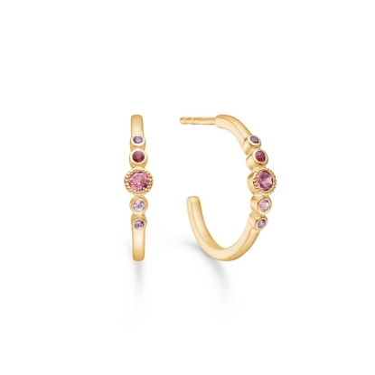 Billede af Mads Z "Pink Poetry" øreringe 14 kt. guld m. pink turmalin