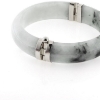 Billede af Armring jade med fatninger, sølv