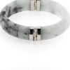 Billede af Armring jade med fatninger, sølv