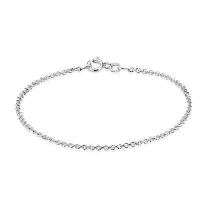 Billede af BNH armlænke anker rund 2,0mm i sølv (17-21cm)