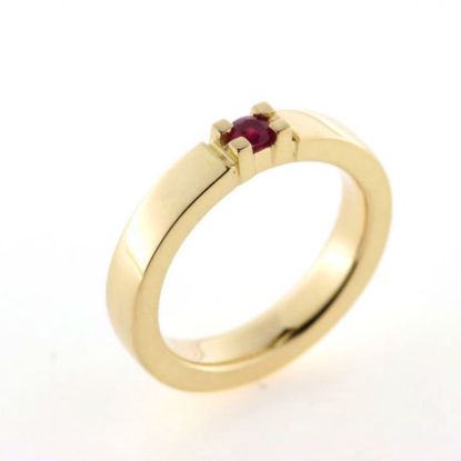 Billede af Sten isat ring i mellemhøj grabbe fatning (excl. sten)