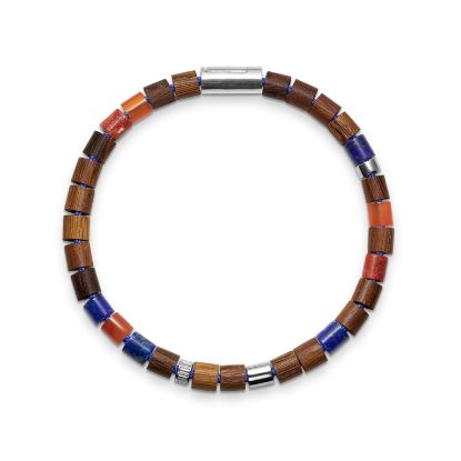 Billede af Mads Z Black Sun armbånd "Tamarindo Beach" blå nylon m. sølv lås