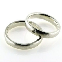 Billede af Vielses & Forlovelsesringe, 1*0,03 w/vs 925s