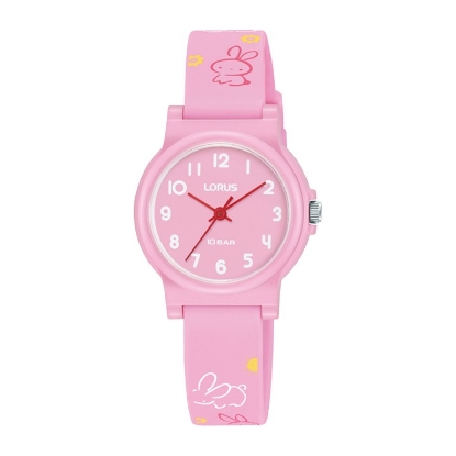 Billede af Lorus Kids børneur pink plastik analog silikonerem 10bar 27mm