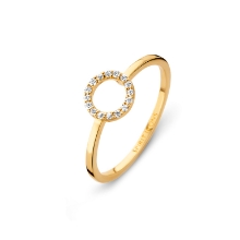 Billede af Spirit Icons Halo ring 14 karat guld med ialt 0,075 ct. w/vs str. 54