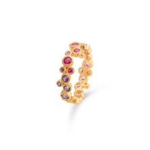 Billede af Mads Z "Luxury Rainbow" ring 14 kt m. røde ædelsten (str. 50)