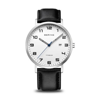 Billede af Bering herreur Titanium kalvelæderrem 40mm safirglas 5ATM