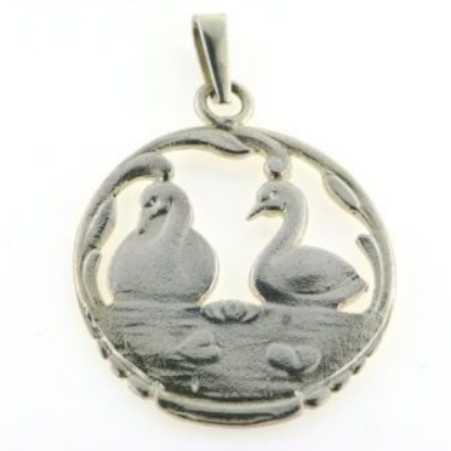 Billede af Vedhæng svaner, dia. 26,5 mm. 925s.