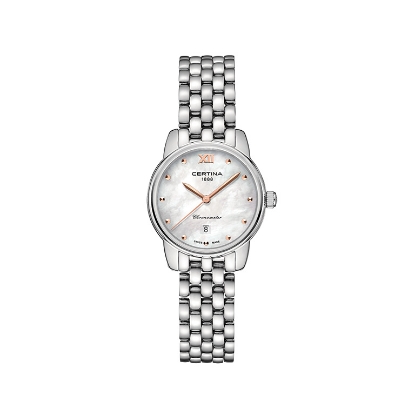 Billede af Certina Urban DS-8 dameur stål lænke perlemorsskive 28mm safirglas