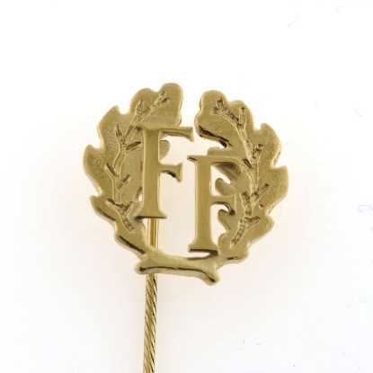 Billede af Fængselforbundet FF, emblem, stiknål med nålesikring 925s. forgyldt