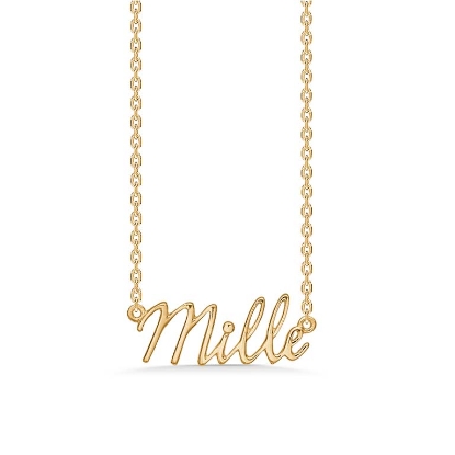 Billede af Studio Z "Name Tag - MILLE" halskæde forgyldt sølv (40-45 cm)