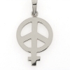 Billede af Vedhæng peacetegn / kvindetegn 14 kt. hvg.