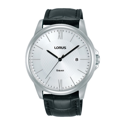 Billede af Lorus Classic herreur stål sort læderrem 5bar 43mm