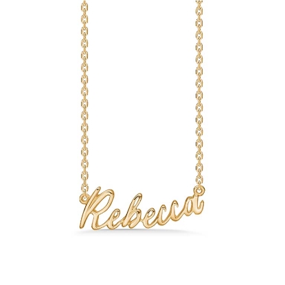 Billede af Studio Z "Name Tag - REBECCA" halskæde forgyldt sølv (40-45 cm)