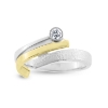 Billede af Ring brill. 0,09 w/vs skinne hvg, pynt gulguld 14 kt.