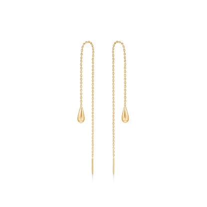 Billede af Mads Z "Dewdrop" ørekæder 8 kt. guld