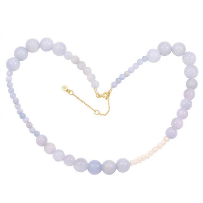 Billede af Hultquist Fabianne halskæde forgyldt sølv m. perler (40+5cm)