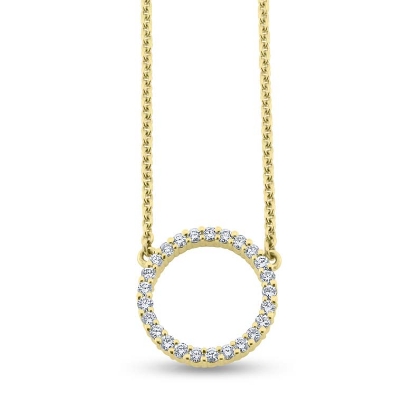 Billede af Cirkel Halskæde 14 kt 25 brill. á 0,03 w/vs, 24 mm dia.