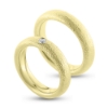 Billede af Vielses & Forl. ringe, damering isat brill 0,07 w/vs. 14 kt. 