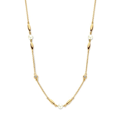 Billede af Spirit Icons Cornelia halskæde forgyldt sølv m. ferskvandsperle + cz (45 cm)