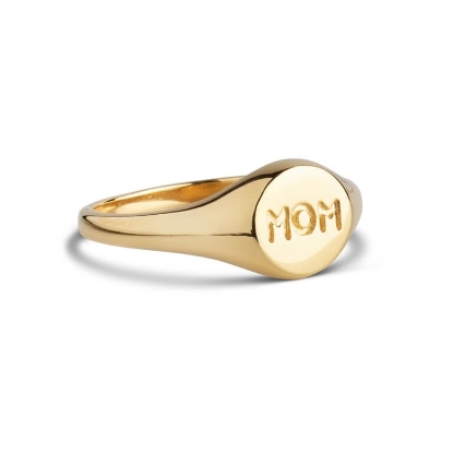 Billede af *ENAMEL Copenhagen Mom Signet ring forgyldt sølv (str. 48+54)