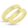 Billede af Vielses & Forl. ringe, damering 3 brill. a 0,01 w/vs. i hjerte 8 kt.