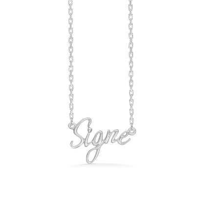 Billede af Studio Z "Name Tag - SIGNE" halskæde sølv (40-45 cm)