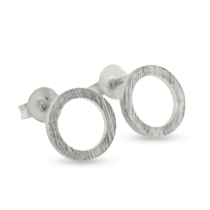 Billede af By Pind ørestikker cirkel blank sølv 