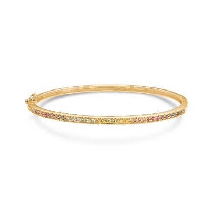Billede af Mads Z "Rainbow" armring 14kt. m. ægte sten (str. S-L)
