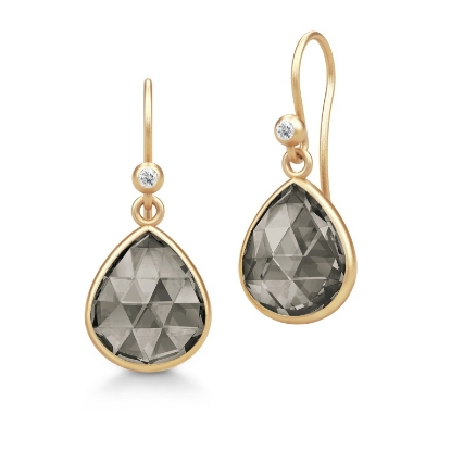 Billede af Julie Sandlau Lea Smokey øreringe forgyldt sølv