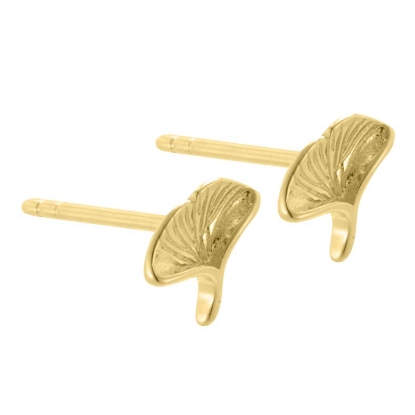 Billede af Aqua Dulce Biloba øreringe forgyldt sølv