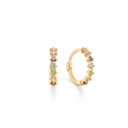 Billede af Mads Z "Julie" øreringe 8 kt. m. farvede zirkoniasten