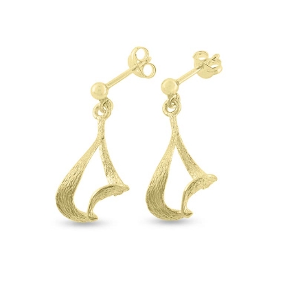 Billede af Ørehængere snoet spiral, 25 mm. 925s. forgyldt