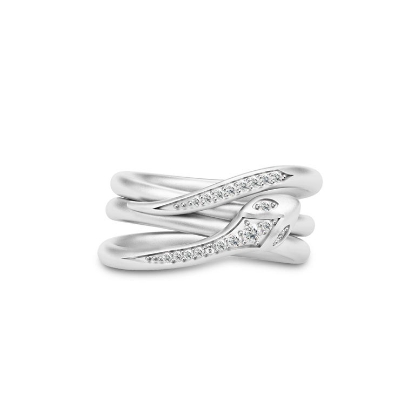 Billede af *Julie Sandlau Boa ring rhodineret sølv cz str. 56